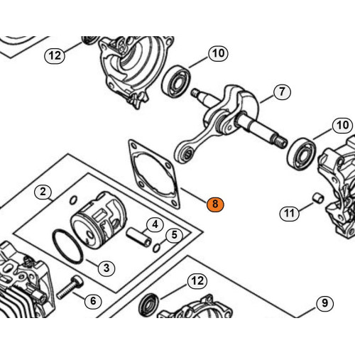 Stihl guarnizione cilindro per - guarnizione,